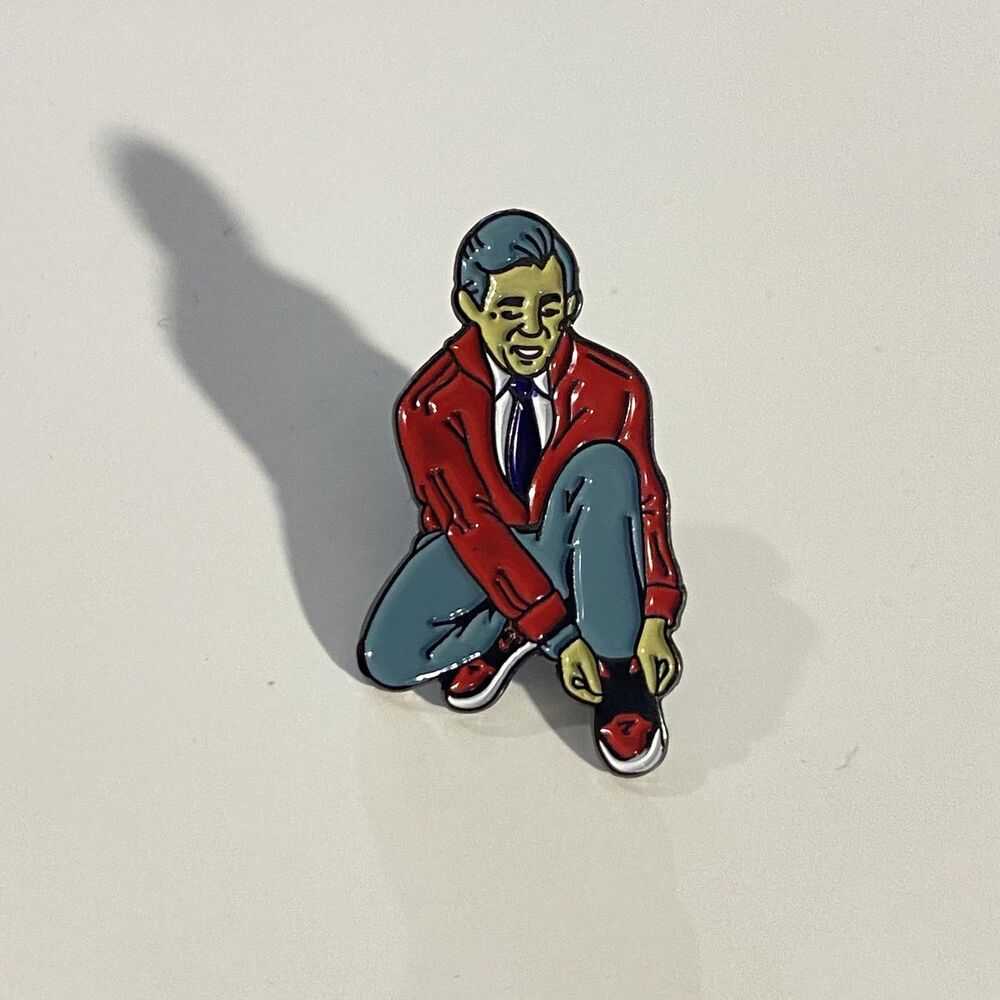 Fred Rogers Enamel Pin Mr Rogers Neighborhood Red Cardigan Sneakers Lapel Badge